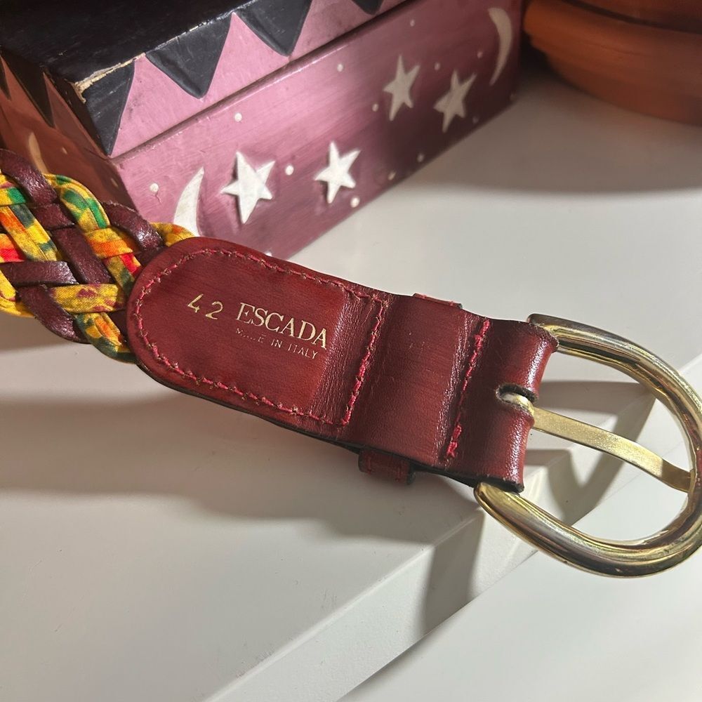 Escada Colorful Braided Belt with Gold Buckle Made in Italy 42 - Picture 9 of 15